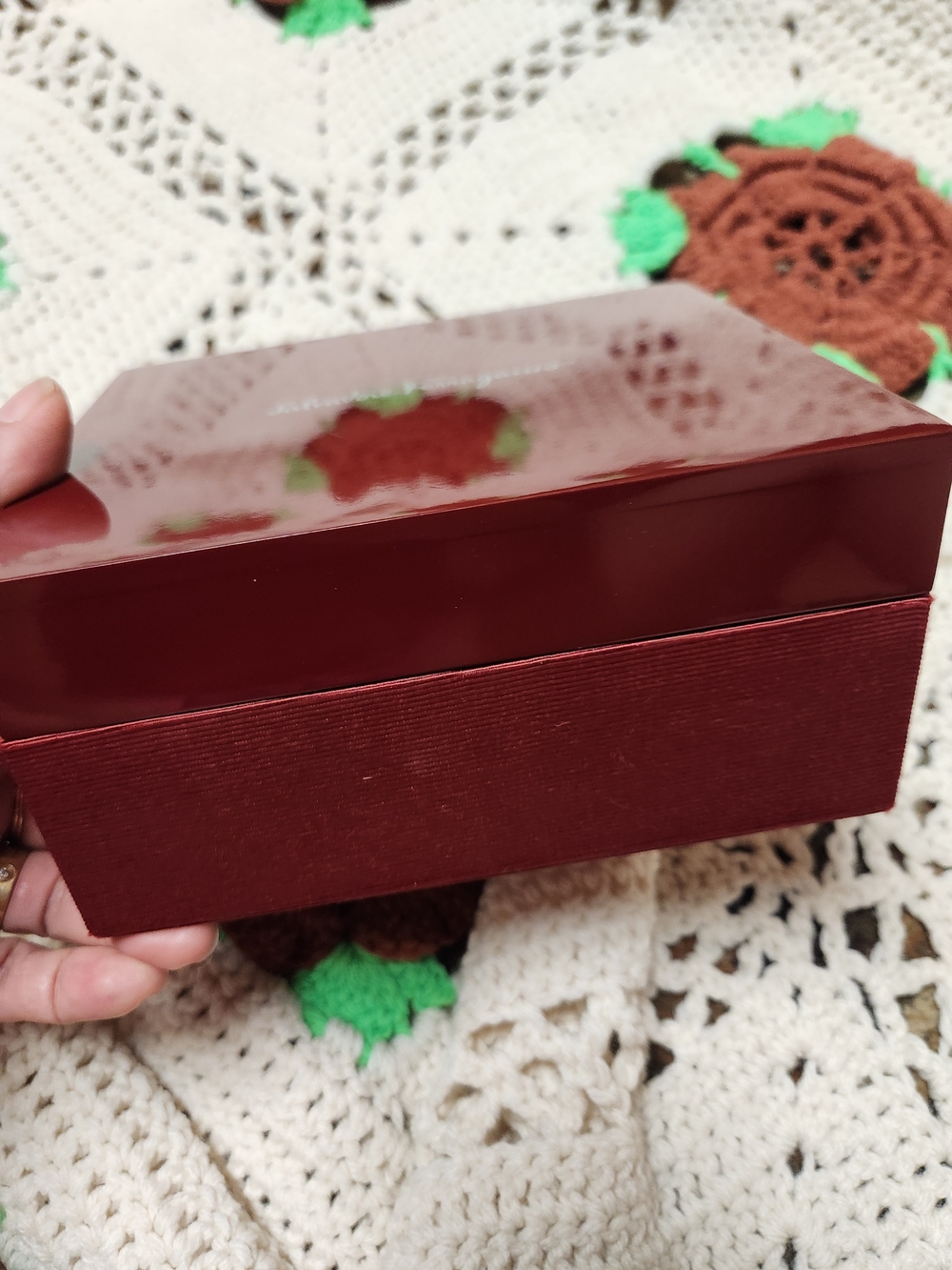 Salvatore Ferragamo Burgundy Lacquered Gift Box - Picture 2 of 9